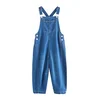 Next Hlače z naramnicami moder denim