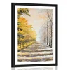 Plakat s paspartujem jesenski drevored - 40x60 no frame