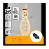 Aigostar-LED Spoljašnja božićna dekoracija 260xLED/8 funkcija, 1,2 m, IP44, topla bela, snegović