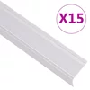 Rubnjaci za stepenice L-oblik 15 kom aluminijski 100 cm srebrni