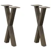 Noge za klub stolić X-oblik 2 kom Prirodni čelik 28 x (42-43) cm Čelik