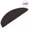 Samoljepljivi otirači za stepenice 20 kom crni 56 x 17 x 3 cm