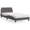 Krevet s madracem Dover sivi 100 x 200 cm od umjetne kože