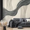 Tapeta črno-bele abstraktne valove - 441x297