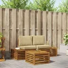 Set vanjskih sofa s jastukom Prirodna i bež 59 x 59 x 37 cm