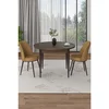 Hanah Home trpezarijski set Tor, sto i 2 stolice, ploča u dekoru drveta Baroque, kapućino tkanina Babyface