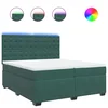 Vidaxl Box spring postelja z vzmetnico temno zelena 200x200 cm žamet