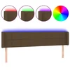 Vidaxl LED posteljno vzglavje temno rjavo 203x16x78/88 cm blago
