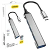 shumee HUB razdelilni adapter iz vtičnice USB-C na 4x USB, črn, siv