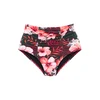 LASCANA Bikini hlačke temno zelena / korala / svetlo oranžna / rubin rdeča