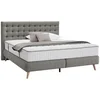 Carryhome POSTELJA BOXSPRING 160 cm x 200 cm , tekstil svetlo siva