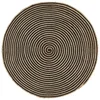 vidaXL Preproga iz jute črn spiralni potisk ročno izdelana 90 cm