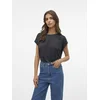 VERO MODA Majica VMLAVA črna / srebrna