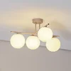 Domiluce Aurora stropna svetilka, bež, O 50 cm, 4-svetlobna, steklo, E14 - Dnevna soba/jedilnica - bež, bela