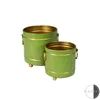 Set 2 metalne obloge za saksije zeleno/zlatno 132880
