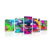 5-delna slika človeško oko v stilu pop art - 200x100
