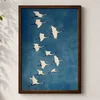WallXpert uramljena MDF slika 3752KACT-008, jato belih ždralova na plavom nebu, 37 x 52 cm