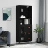 Visoka komoda crni 69,5x34x180 cm konstruirano drvo