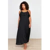 Trendyol Curve Black Long Flounce Beach Dress