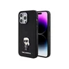 Karl Lagerfeld Ikonik Fixed Glitter Logo Maska za telefon za iPhone 15 Pro Max, Crna
