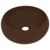 MAISON CHIC Razkošen Umivalnik - Kopalna umivalnik - Lavabo okrogel mat temno rjav 40x15 cm keramičen, (21684683)