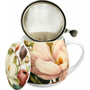 Duo Skodelica+pokrov+cedilo Magnolija, 430 ml porcelan, darilna embalaža, 4378