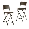 Northix Zložljiv barski stol set 2 višina 80 cm jeklo ratan