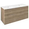 CIRASA omarica z dvojnim umivalnikom 121x66x46cm, hrast alabama strip - Rjava - 121x66x46 cm - Sapho - CIRASA - 24 - MDF/laminat - 1210 - 660 - 460 - 14