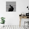 WallXpert slika na platnu KC423, silueta žene na crno-belom op-art motivu, 45 x 45 cm