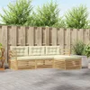 Set vanjskih sofa 4 kom. Bijela i krem Poliester