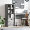 Stol s ladicama s policom s pohranom 2 pcs Siva Sonoma