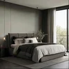 MID.YOU OBLAZINJENA POSTELJA 140 cm x 200 cm , les, tekstil, leseni material rjava