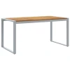 Stol za vrt Siva 160 x 80 x 75 cm Čvrsto drvo akacije