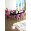 Hanah Home Set Trpezarijski sto i 6 stolica Han, Ljubičasto-crni