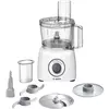 BOSCH MultiTalent 3 MCM3100W, 20 Functions, 2.3 L Mixing Bowl, Utility Knife, Cutting Rasp Reversible Disc, Impact Disc (Cream), Filling Aid, Lid, 800 W, White