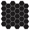 Heksagonska pločica 10 pcs Crna 30 x 30 cm Poliuretan i PET