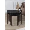 Hanah Home set od 4 umetnutih stočića Telwe, crni mermer / orah