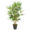 Vidaxl Umetno bambusovo drevo 368 listov 80 cm zeleno