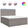 Vidaxl Box spring postelja z vzmetnico taupe 180x200 cm blago