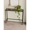 Hanah Home komoda Lisa, 80 cm, crna / dimljeno staklo
