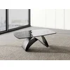 Klub sto Magnus Crna staklena Bubble ploča/ Crne metalne noge 1100x700x400mm