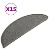 Vidaxl Stopniščne preproge 15 kosov 56x17x3 cm sive polkrožne