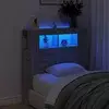 Vidaxl vidaXL Vzglavje postelje z LED osvetlitvijo, sivo, hrast sonoma, 100x18,5x103,5 cm