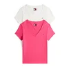 Tommy Jeans Majica svetlo roza/bela