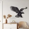 WallXpert metalni zidni ukras 5417, orao raširenih krila, 75 x 50 cm, crni