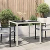 vidaXL Vrtna miza Bela 90 x 90 x 75 cm poli ratan
