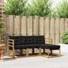 Set vanjskih sofa s jastukom 4 pcs Prirodna i crna