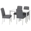 DANDERYD / BERGMUND Sto i 4 stolice, bela/Gunnared siva, 130 cm