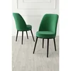Hanah Home set trpezarijskih stolica Jaxe 8 kom, smaragdno zelena tkanina Babyface, crne metalne noge