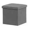 Autronic Tabure Stool with storage space, gray corduroy fabric (TAB-471 GREY6)